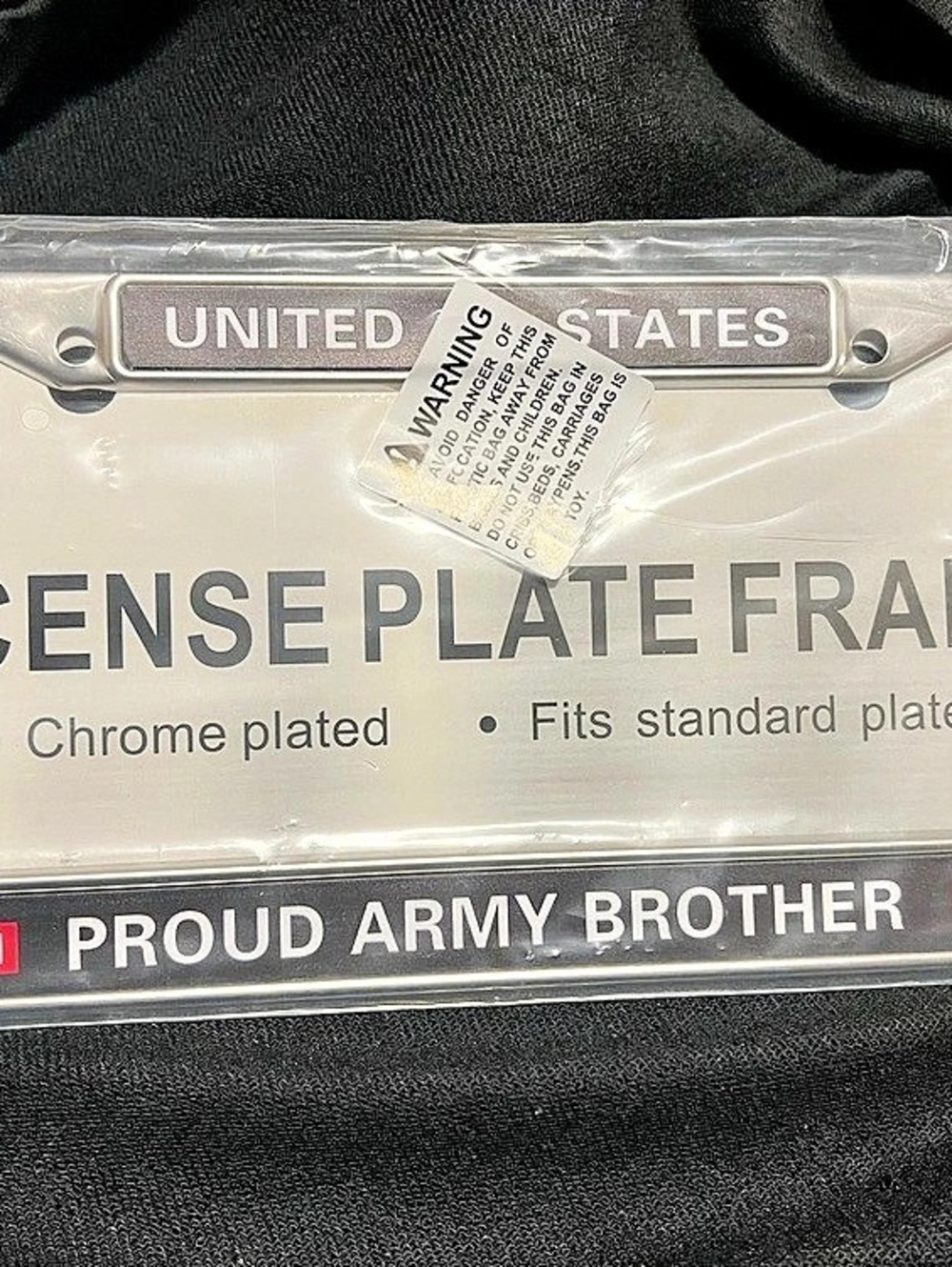Proud Army Brother License Plate Frame Chrome-Plated